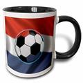 3dRose die Niederlande Fußball Concept Niederländische Flagge Banner Waving National Country-Two Ton Tasse, Keramik, Schwarz, 10,2 x 7,62 x 9,52 cm