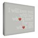 Feel Good Art 16 x 12 cm, A3, Modern, I Love You with My Whole Heart for My Ganze Leben Typographic Box, grau