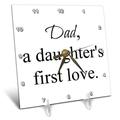 3dRose Dad A Daughters First Love, schwarz Schriftzug – Schreibtisch Uhr, 6 von 6 (DC 214402 _ 1)