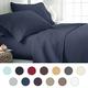 ienjoy Home Beckham Hotel Collection 1500 Serie Luxus Weiche gebürstete Mikrofaser Bettwäsche Deep Pocket, Navy, California King