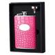Visol Holiday Essential II Arojo Hot Pink Leather Liquor Flask Gift Set, 8 oz, Silver by Visol
