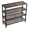 Home Discount 4 Etagen/Holz Aufbewahrung Organizer Schuh Ständer Rack, dunkle Eiche