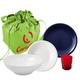 Cartaffini Agile Set Camping 14 Stück, Melamin, weiß/Blau, 25. cm