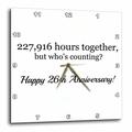 3dRose Happy 26. anniversary-227916 Stunden zusammen 15 Zoll (DPP 224671 _ 3), 15 x 15 Wanduhr
