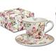 Easy Life 1357 BLOC Eine Tasse mit Untertasse, Porzellan, Mehrfarbig, 17.5 x 17.5 x 11 cm