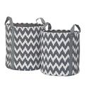 Premier Chevron Set von 2 Boxen Chevron, Papier Gewebe, Grau