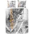 Good Morning Duvet Cover + 2 Pillowcases (60X70 Cm) 5033-P Broadway Girl, Grey - King Size grey 240 x 200/220 cm + 2/60 x 70 cm