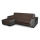 Elegant Sofaüberwurf für Sofa mit Halbinsel 240 cm braun