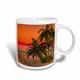 3dRose A Wonderful Sunset Beach Szene mit Ocean und Palms-Two Ton Tasse, Keramik, rot, 10,2 x 7,62 x 9,52 cm