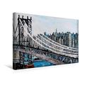 Calvendo Premium Textil-Leinwand 45 x 30 cm Quer-Format Brooklyn Bridge | Wandbild, HD-Bild auf Keilrahmen, Fertigbild auf Hochwertigem Vlies, Leinwanddruck von Gerhard Kraus Orte Orte