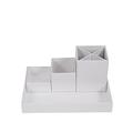 Bigso Box of Sweden 797445501 Organizer für Büro, Pappe, Stoff überzogen, 23,5°x°18°x°11°cm, Weiß