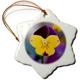 3dRose Schneeflocken-Ornament USA Utah Closeup of Viola, dreifarbig im Garten, 7,6 cm