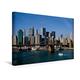 Calvendo Premium Textil-Leinwand 45 cm x 30 cm Quer, Skyline Manhattan, New York, USA | Wandbild, Bild auf Keilrahmen, Fertigbild auf Echter Leinwand, Leinwanddruck Orte Orte