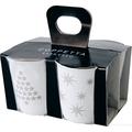 ASA 44300427 Coppetta 4er Set Espressobecher, Keramik, Silber - weiß, 6.5 x 6.5 x 7 cm