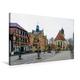 Calvendo Premium Textil-Leinwand 75 cm x 50 cm Quer, Marktplatz mit altem Rathaus und St.-Bartholomäus-Kirche | Wandbild, Bild auf Keilrahmen, Fertigbild auf Ahlen in Westfalen Orte Orte