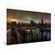 Calvendo Premium Textil-Leinwand 120 cm x 80 cm Quer, Skyline New York | Wandbild, Bild auf Keilrahmen, Fertigbild auf Echter Leinwand, Leinwanddruck: New York von Queens aus fotografiert Orte Orte