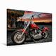 Calvendo Premium Textil-Leinwand 120 cm x 80 cm Quer Harley-Davidson Fat Boy Bobber Chopper | Wandbild, Bild auf Keilrahmen, Fertigbild auf Echter Leinwand. von Michael Pohl Technologie Technologie