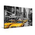 Calvendo Premium Textil-Leinwand 75 cm x 50 cm Quer, New York Taxis | Wandbild, Bild auf Keilrahmen, Fertigbild auf Echter Leinwand, Leinwanddruck: Gelbe Taxis am New Yorker Times Square Orte Orte