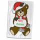 3dRose Bild mit Teddybär Spruch Merry Christmas Handtuch, weiß, 15 x 22