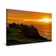 Calvendo Premium Textil-Leinwand 75 cm x 50 cm Quer, Sehnsucht Irland - Dunluce Castle im County Antrim bei Sonnenuntergang | Wandbild, Bild auf Keilrahmen. Sehnsucht Irland - Éire Orte Orte