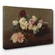 Big Box Art Canvas Print 20 x 14 Inch (50 x 35 cm) Henri Fantin-Latour Summer Flowers (4) - Canvas Wall Art Picture Ready to Hang