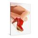 Calvendo Premium Textil-Leinwand 80 cm x 120 cm hoch, Rote Schuhe | Wandbild, Bild auf Keilrahmen, Fertigbild auf Echter Leinwand, Leinwanddruck: Motiv aus - Gefährliche Schuhe Lifestyle Lifestyle
