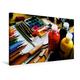 Calvendo Premium Textil-Leinwand 75 cm x 50 cm Quer, Utensilien zum Malen | Wandbild, Bild auf Keilrahmen, Fertigbild auf Echter Leinwand, Leinwanddruck: Kreativer Arbeitsplatz Hobbys Hobbys