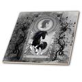 3dRose Beautiful Horse White-Ceramic Tile Zoll (CT 251910 _ 4), schwarz, 30,5 cm