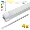 LEDVero 4x SMD LED Röhre 150 cm inklusive Fassung in kaltweiß - Leuchtstoffröhre T8 G13 Tube milchige Abdeckung - Lichtleiste mit 25 W, 2500lm- montagefertig