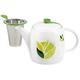 Charles Viancin Eddington Keramik/Porzellan Teekanne mit-Ei, Camellia, weiß/grün