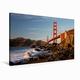Calvendo Premium Textil-Leinwand 90 cm x 60 cm Quer Golden Gate Bridge San Francisco | Wandbild, Bild auf Keilrahmen, Fertigbild auf Echter Leinwand, Leinwanddruck