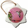 3dRose Ruby Throated Kolibri weiblich bei Garten Phlox Schneeflocke Ornament, 7,6 cm