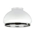 Westinghouse Lighting 8705340 Lampenschirm 6,4 cm aus Opalglas, Kuppelform mit Chromband, weiß, 16.4 x 16.4 x 11.8 cm