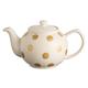 Price & Kensington - Teekanne mit Deckel - klassische englische Teekanne - Beige mit goldenen Punkten - 6 Tassen
