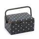 Hobbygift Value Collection: Nähkasten (M): Rechteck: Matt PVC: Holzkohle Polka Dot, Baumwolle, Assorted, 18.5 x 26 x 15 cm