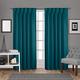 Exclusive Home Satin Zurück in die Fenster Vorhang-Faltenband mit Blackout, Polyester, blaugrün, 52x84