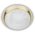 Niermann Standby Deckenleuchte-Alabaster-Dekorring Messing Poliert, 35 cm, HF Sensor, LED, Glas/Metall, Alabaster Art, 35 x 35 x 12 cm