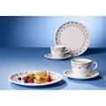 Villeroy & Boch Artesano Montagne Frühstücks-Set für 2 Personen, 6-teilig, Premium Porzellan, Weiß/Grau