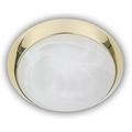 Niermann Standby Deckenleuchte-Alabaster-Dekorring Messing Poliert, 30cm, LED, Glas/Metall, Alabaster Art, 30 x 30 x 11 cm