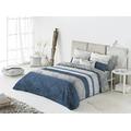 Casa Creativa Aranda Bettbezug mit dekorativem Kissenbezug 160x270x1 cm Blau und Beige