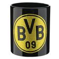 Borussia Dortmund BVB Tasse mit Glitzerlogo, Keramik, Schwarz/Gelb, 10 x 10 x 15 cm