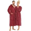 CelinaTex Bademantel mit Kapuze für Damen und Herren, Saunamantel weich und flauschig, Coral-Fleece Morgenmantel Florida 5001255 XL bordeaux