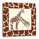 3dRose Wanduhr, Motiv DPP_264581_3, Motiv: Zwei Wasserfarben mit Giraffe, 38 x 38 cm