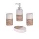 axentia Accessoires Rimini-Bad Utensilien-4-teiliges Badezimmer Set aus Seifenspender, Seifenschale & Zahnputzbechern-Badzubehör wiederbefüllbar, Keramik, Beige, 1 x 1 x 1 cm