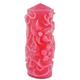 Magic Candle World Candles 3D Blumenmuster, Himbeere Kerze, Künstlerisches Muster Stumpenkerzen, Dekoration, Paraffinwachs, 8 x 8 x 24 cm, 12-Einheiten