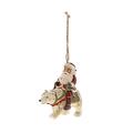 Heartwood Creek Santa Riding Polar Bear Hanging Ornament