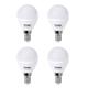 panalight Pack 4 Lampen LED Kugel Frost E14 4 W, 4500 K