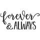 Rayher Hobby 29123000 Holzstempel Forever & Always, 12 x 6 cm, Text mit Aussagekraft, zum Gestalten von Karten u.v.m., Butterer Schrift-Stempel