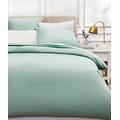 AmazonBasics - Bettwäsche-Set, Fadendichte 400, Baumwollsatin, 240 x 220 cm und zwei Kissenbezügen, 80 x 80 cm, Hellgrün (Seafoam Green)