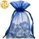 TrAdE shop Traesio 50 Taschen Blau Organza BOMBONIERA Geburt Hochzeit Geburtstags Reis Confetti